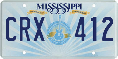 MS license plate CRX412