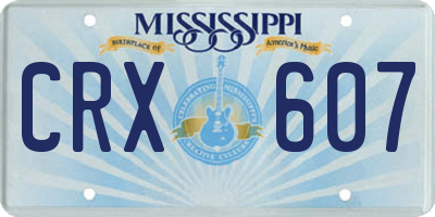 MS license plate CRX607