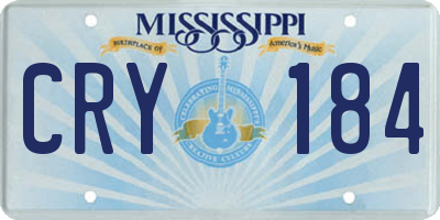 MS license plate CRY184