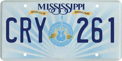 MS license plate CRY261