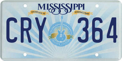 MS license plate CRY364