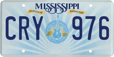 MS license plate CRY976