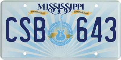 MS license plate CSB643
