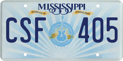 MS license plate CSF405
