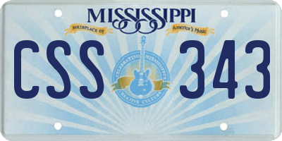 MS license plate CSS343