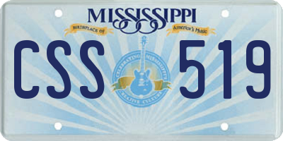 MS license plate CSS519