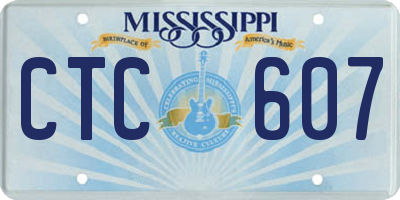 MS license plate CTC607