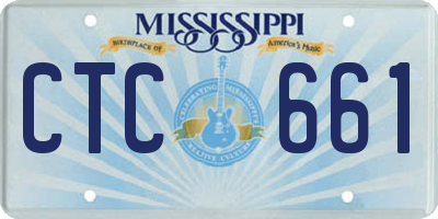 MS license plate CTC661