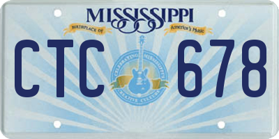 MS license plate CTC678