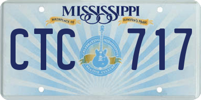 MS license plate CTC717