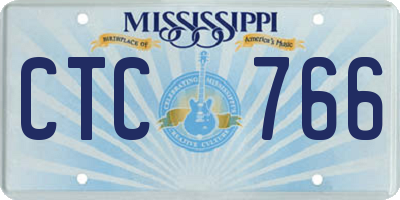MS license plate CTC766