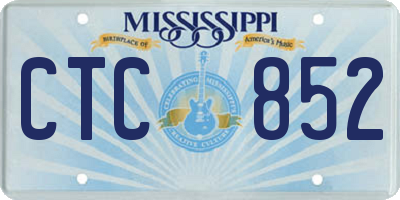 MS license plate CTC852