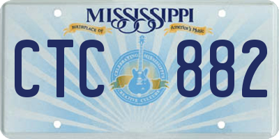 MS license plate CTC882