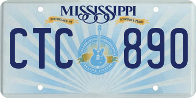 MS license plate CTC890