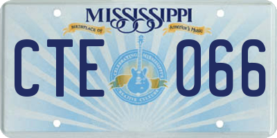 MS license plate CTE066