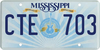 MS license plate CTE703