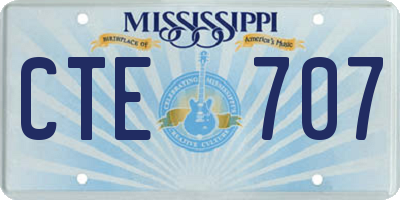 MS license plate CTE707