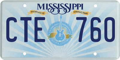 MS license plate CTE760
