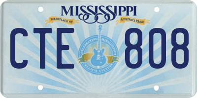 MS license plate CTE808
