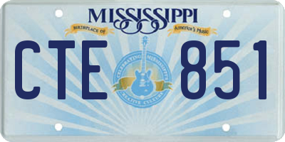 MS license plate CTE851
