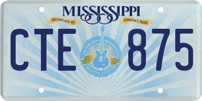 MS license plate CTE875