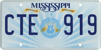 MS license plate CTE919