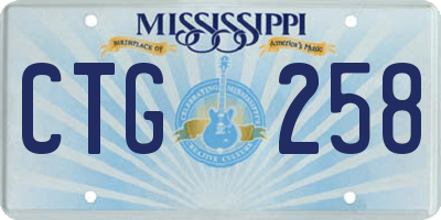 MS license plate CTG258