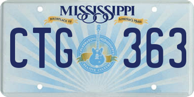 MS license plate CTG363