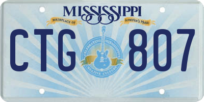 MS license plate CTG807