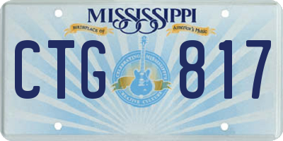 MS license plate CTG817