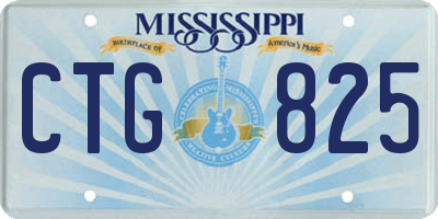 MS license plate CTG825