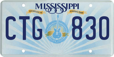 MS license plate CTG830