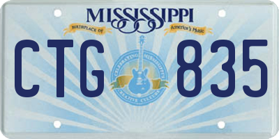 MS license plate CTG835