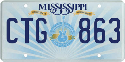 MS license plate CTG863