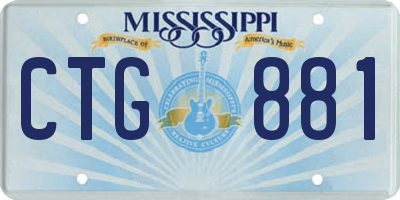 MS license plate CTG881