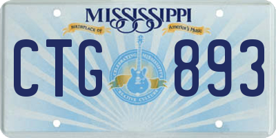 MS license plate CTG893