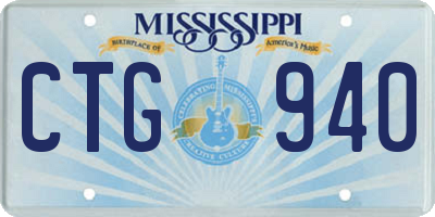 MS license plate CTG940