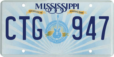 MS license plate CTG947