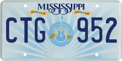 MS license plate CTG952