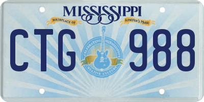 MS license plate CTG988
