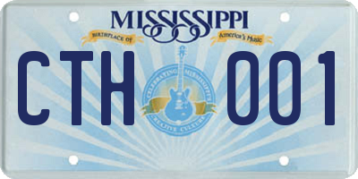 MS license plate CTH001