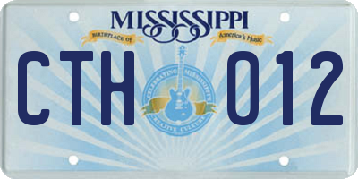 MS license plate CTH012