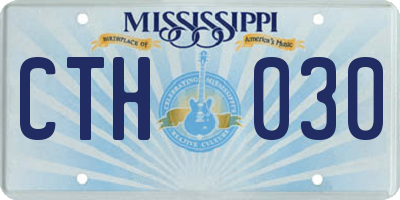 MS license plate CTH030