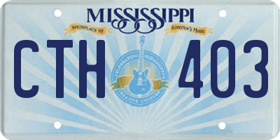 MS license plate CTH403
