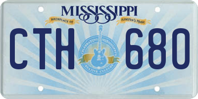 MS license plate CTH680