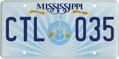 MS license plate CTL035