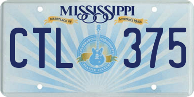 MS license plate CTL375
