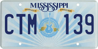 MS license plate CTM139