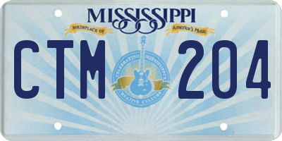 MS license plate CTM204