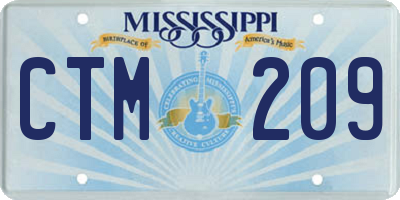 MS license plate CTM209